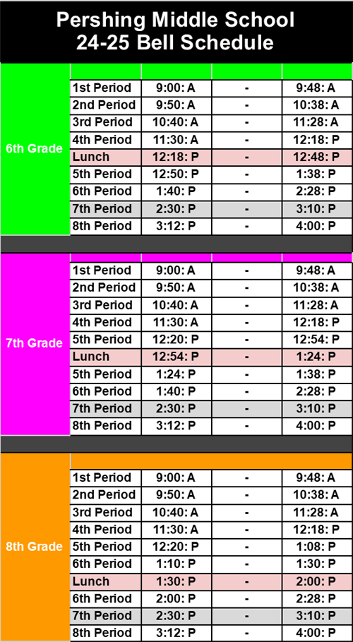 MS Bell Schedule